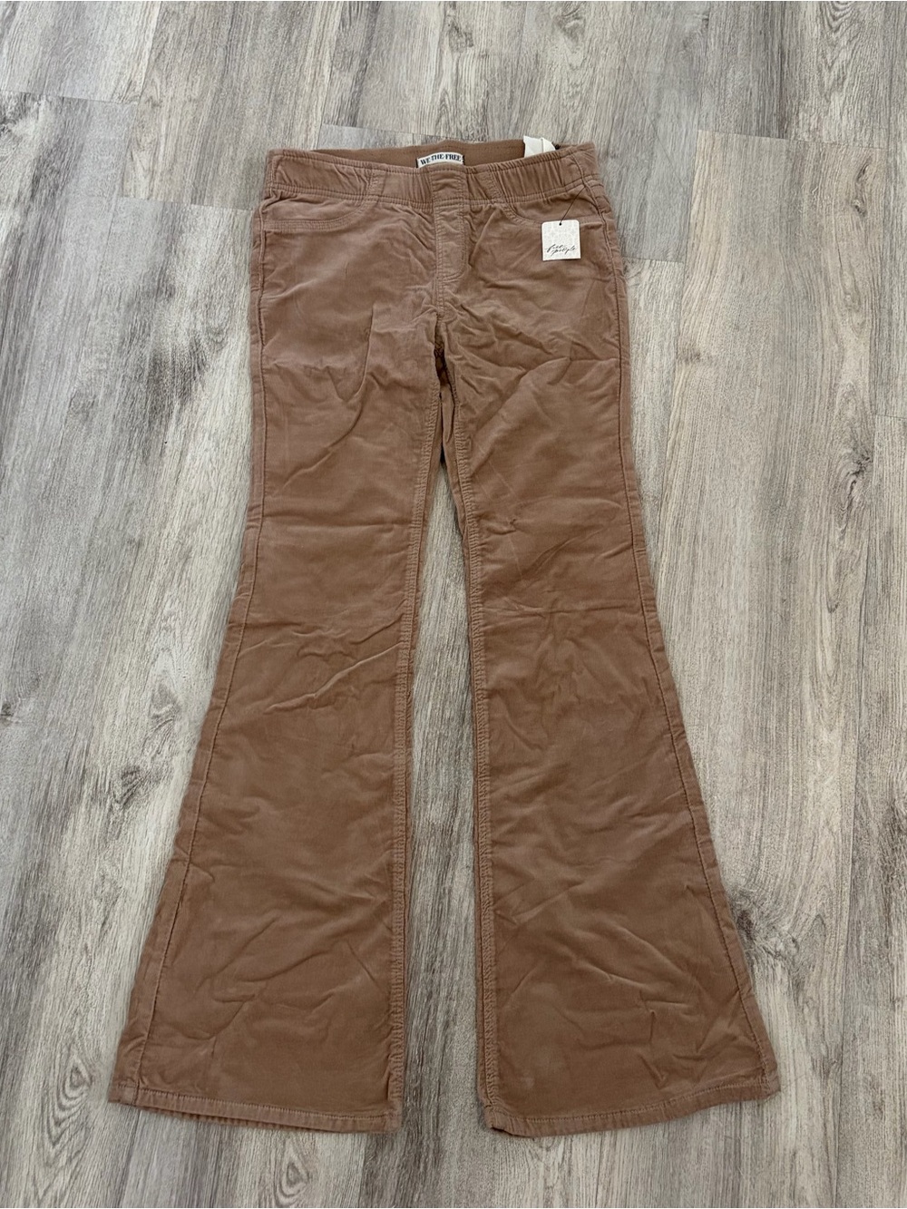 We The Free Pull-On Cord Flare Pants Women 27  Low Rise Corduroy Boho Hippie New